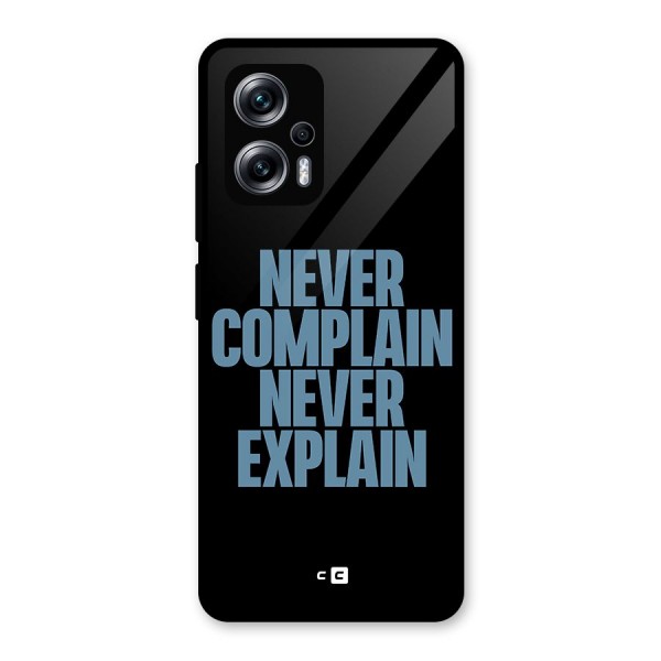 Never Complain Never Explain Glass Back Case for Redmi K50i