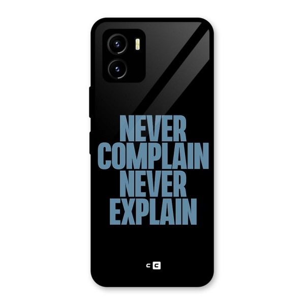 Never Complain Never Explain Glass Back Case for Vivo Y15s