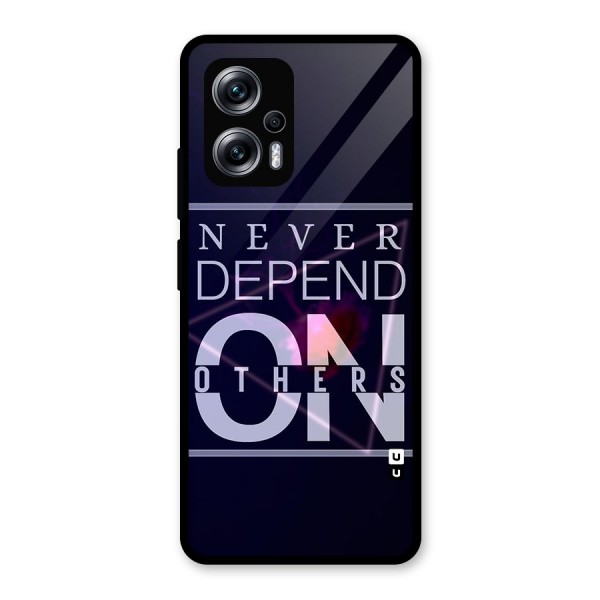 Never Depend On Others Glass Back Case for Redmi K50i