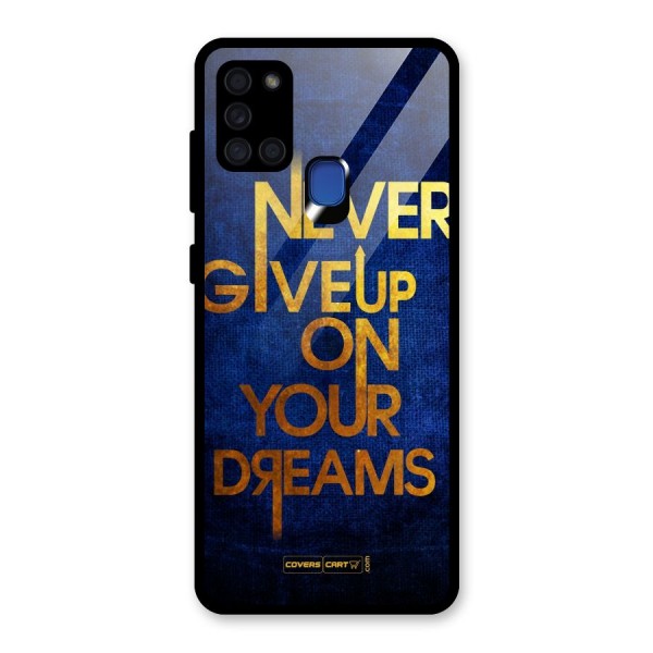 Never Give Up Glass Back Case for Galaxy A21s