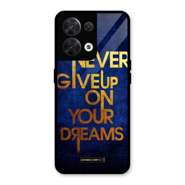 Never Give Up Glass Back Case for Oppo Reno8 5G