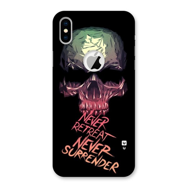 Never Retreat Back Case for iPhone XS Logo Cut