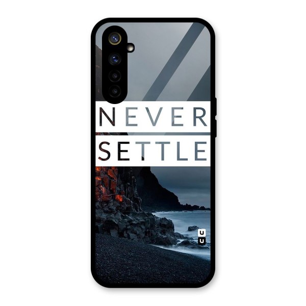 Never Settle Dark Beach Glass Back Case for Realme 6