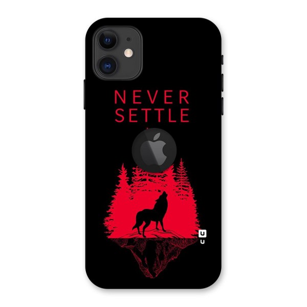 Never Settle Wolf Back Case for iPhone 11 Logo Cut