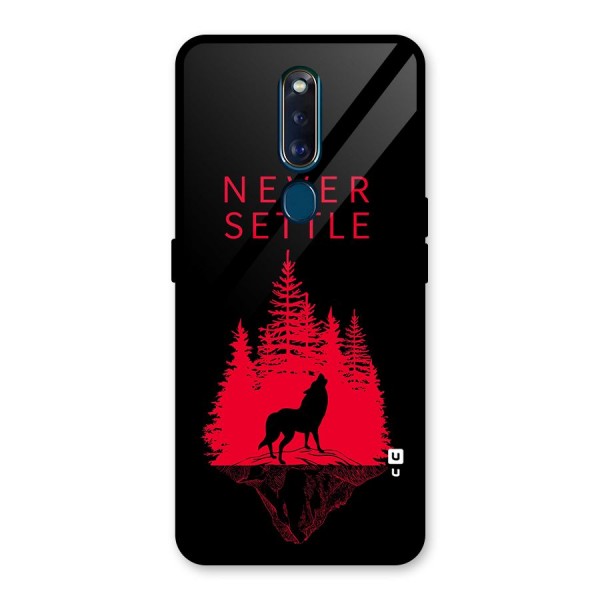 Never Settle Wolf Glass Back Case for Oppo F11 Pro