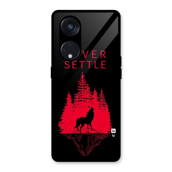 Never Settle Wolf Glass Back Case for Reno8 T 5G