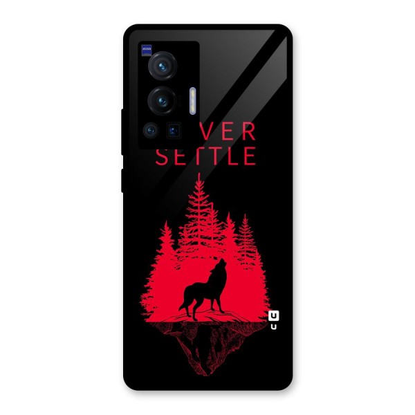 Never Settle Wolf Glass Back Case for Vivo X70 Pro