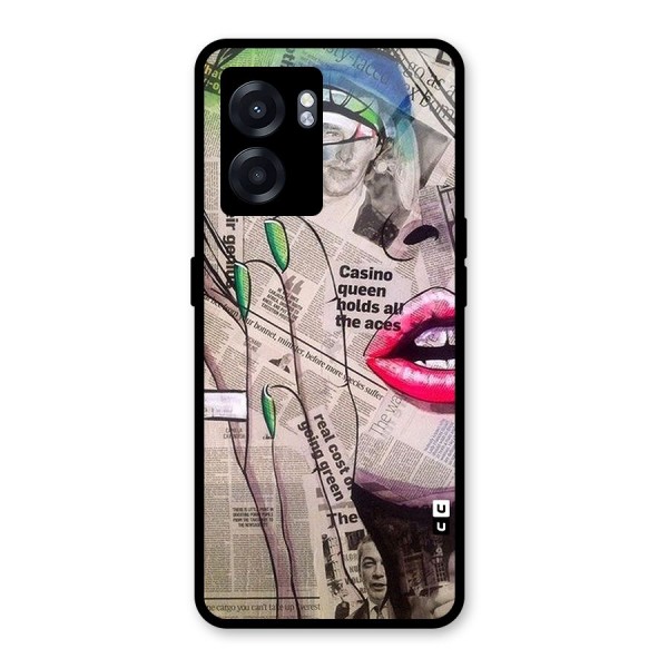 Newspaper Girl Art Glass Back Case for Oppo K10 (5G)