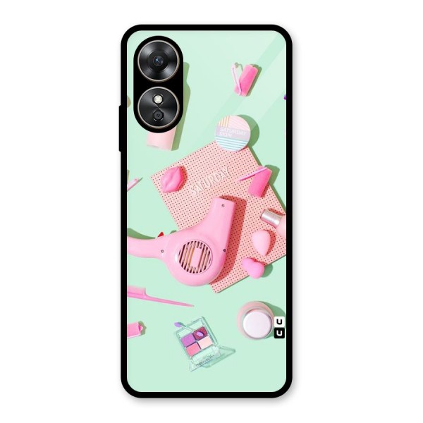 Night Out Slay Glass Back Case for Oppo A17