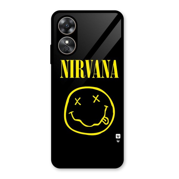 Nirvana Smiley Glass Back Case for Oppo A17