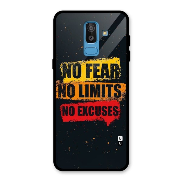 No Fear No Limits Glass Back Case for Galaxy J8