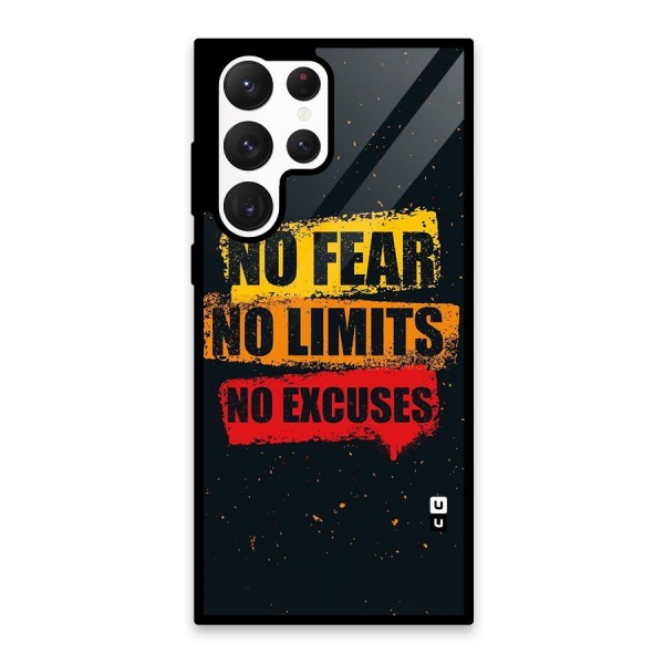 No Fear No Limits Glass Back Case for Galaxy S22 Ultra 5G
