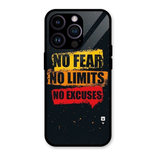 No Fear No Limits Glass Back Case for iPhone 14 Pro
