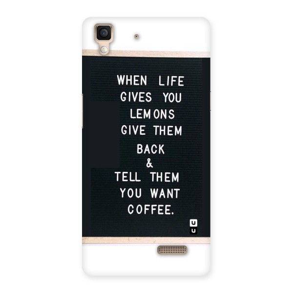 No Lemon Only Coffee Back Case for Oppo R7