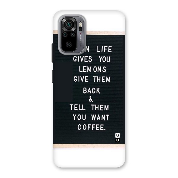 No Lemon Only Coffee Back Case for Redmi Note 10