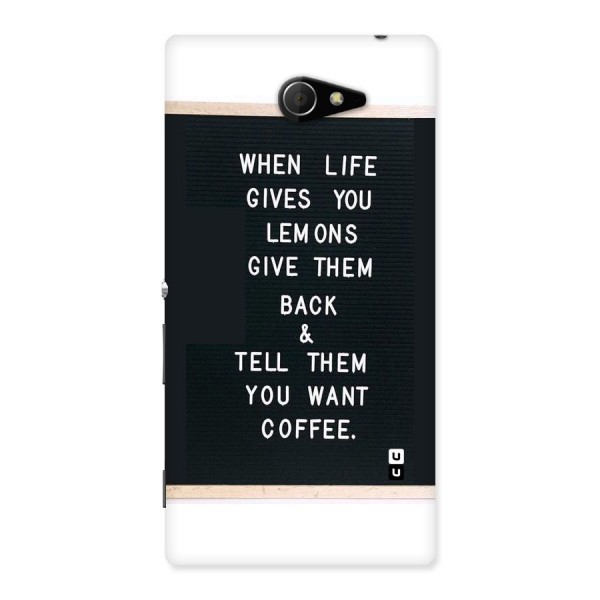 No Lemon Only Coffee Back Case for Sony Xperia M2