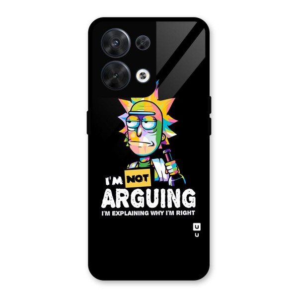 Not Arguing Explaining Glass Back Case for Oppo Reno8 5G