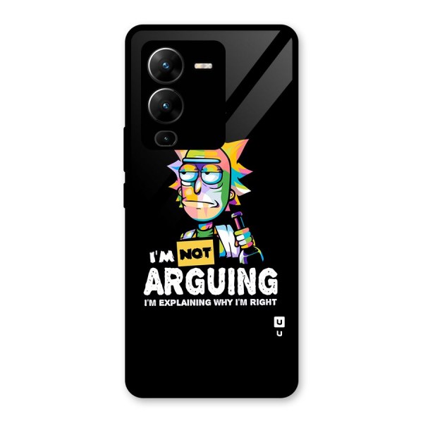 Not Arguing Explaining Glass Back Case for Vivo V25 Pro