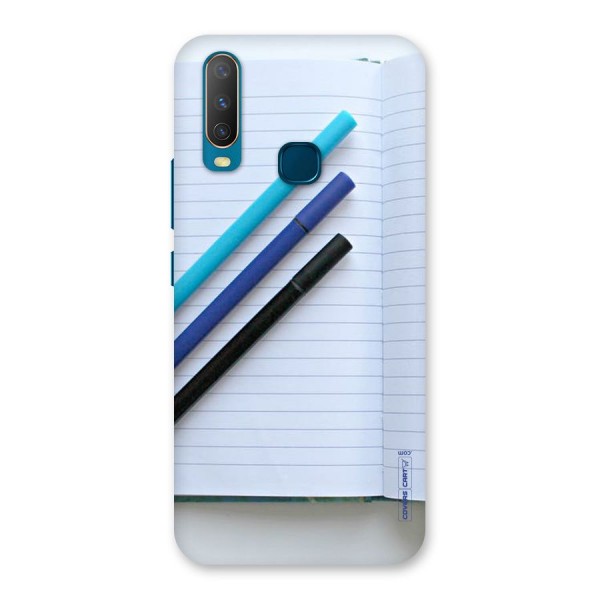Notebook And Pens Back Case for Vivo Y12