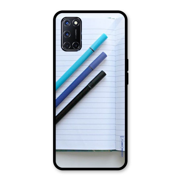 Notebook And Pens Glass Back Case for Oppo A52