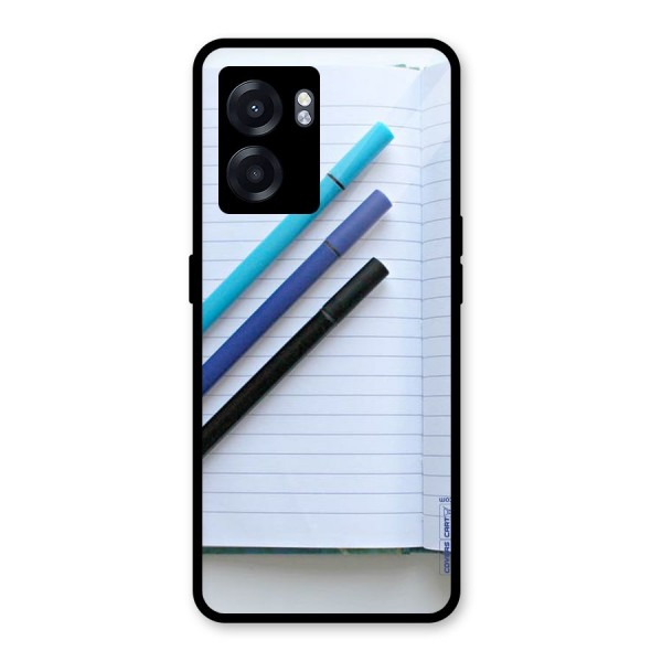 Notebook And Pens Glass Back Case for Oppo K10 (5G)