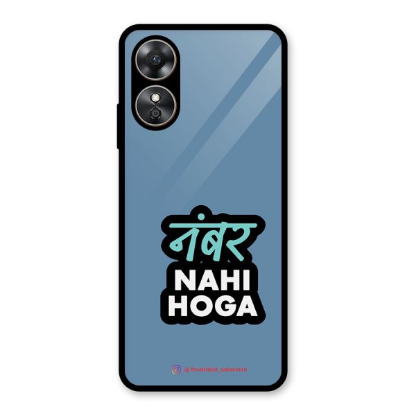 Number Nahi Hoga SteelBlue Glass Back Case for Oppo A17