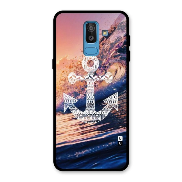 Ocean Anchor Wave Glass Back Case for Galaxy J8