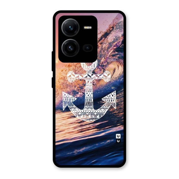 Ocean Anchor Wave Glass Back Case for Vivo V25