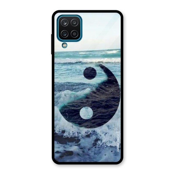 Oceanic Peace Design Glass Back Case for Galaxy A12