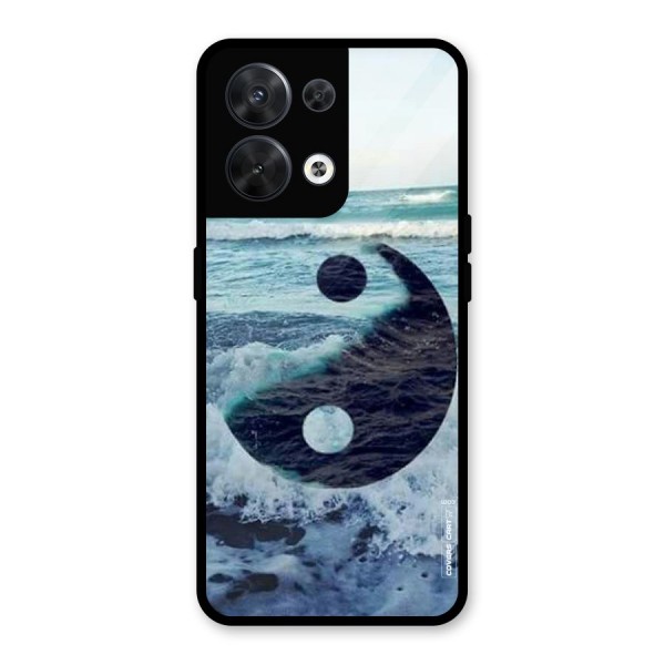 Oceanic Peace Design Glass Back Case for Oppo Reno8 5G