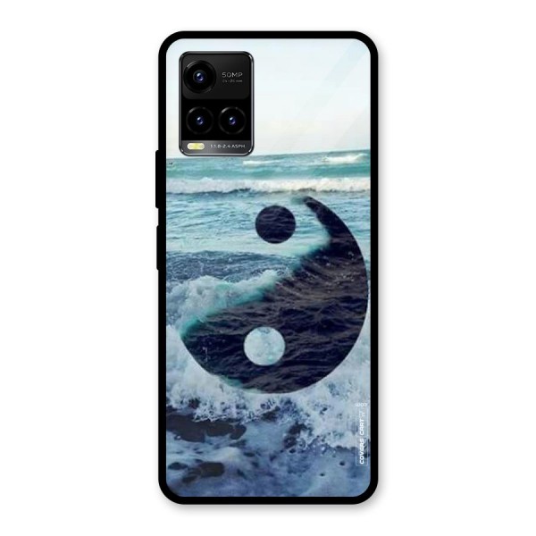 Oceanic Peace Design Glass Back Case for Vivo Y21 2021