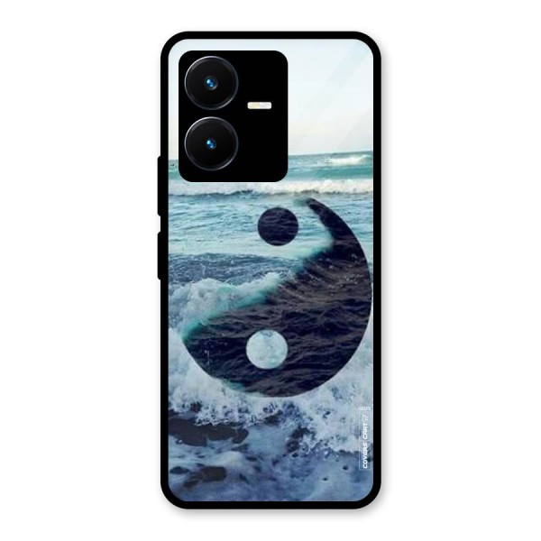 Oceanic Peace Design Glass Back Case for Vivo Y22