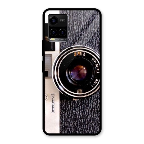 Old School Camera Glass Back Case for Vivo Y21 2021