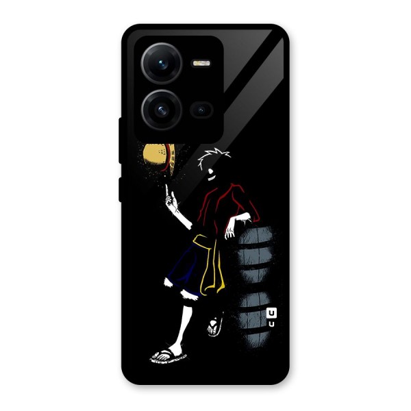 One Piece Luffy Style Glass Back Case for Vivo V25