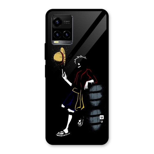 One Piece Luffy Style Glass Back Case for Vivo Y21A