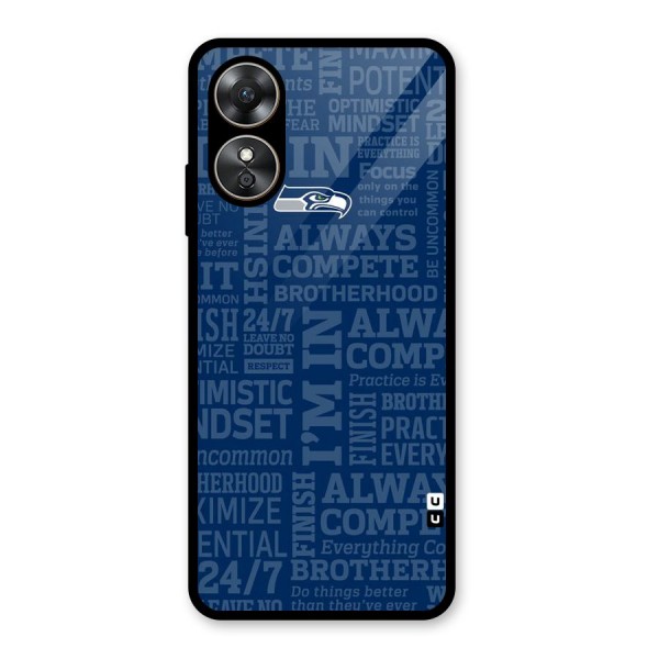 Optimistic Blue Glass Back Case for Oppo A17