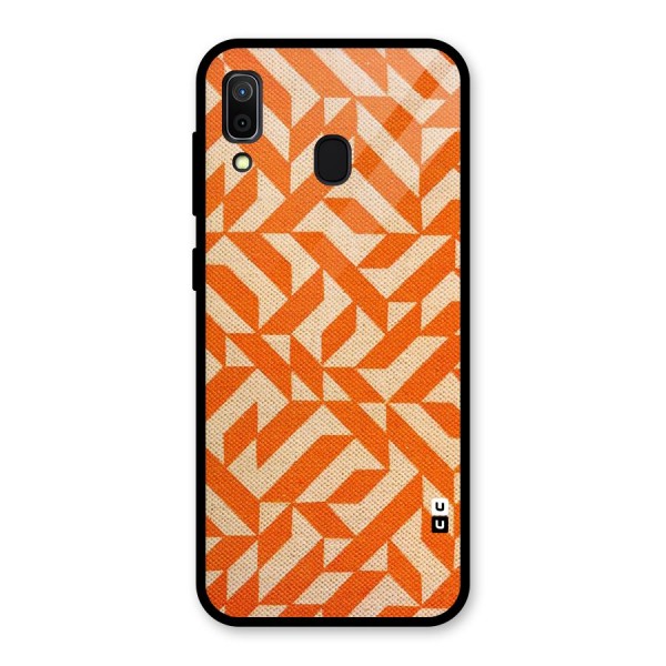 Orange Beige Pattern Glass Back Case for Galaxy A30