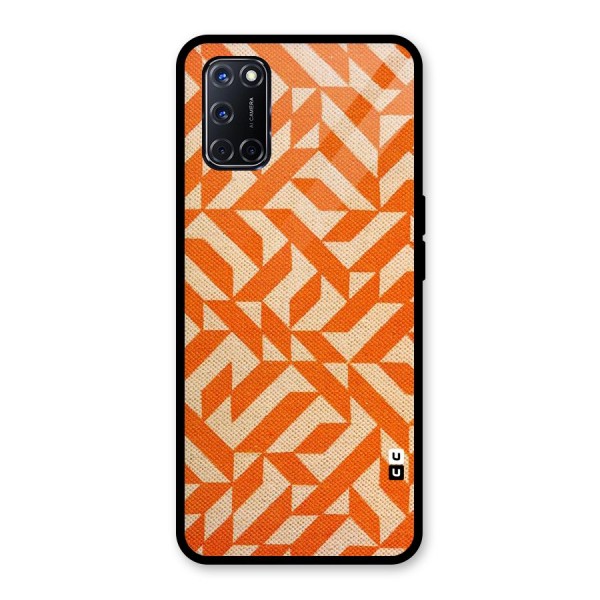 Orange Beige Pattern Glass Back Case for Oppo A52