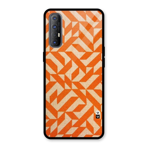 Orange Beige Pattern Glass Back Case for Oppo Reno3 Pro