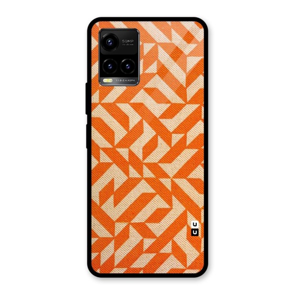 Orange Beige Pattern Glass Back Case for Vivo Y21 2021