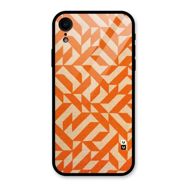 Orange Beige Pattern Glass Back Case for XR