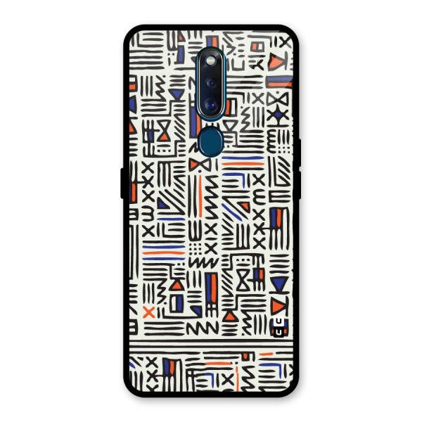 Orange Blue Number Glass Back Case for Oppo F11 Pro