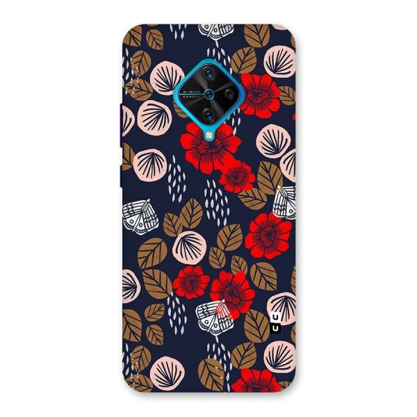 Orange Flora Back Case for Vivo S1 Pro