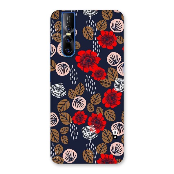 Orange Flora Back Case for Vivo V15 Pro