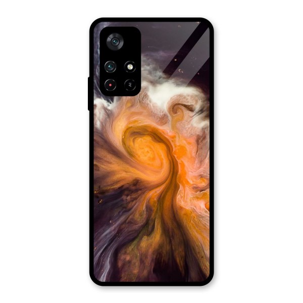 Orange Fusion Glass Back Case for Poco M4 Pro 5G