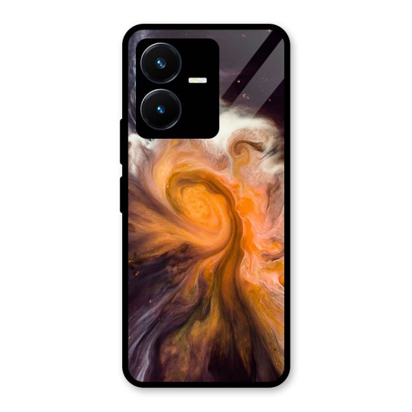 Orange Fusion Glass Back Case for Vivo Y22