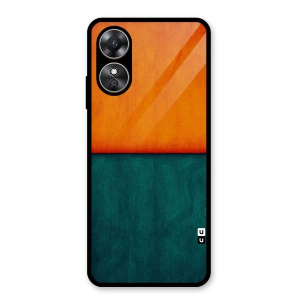 Orange Green Shade Glass Back Case for Oppo A17