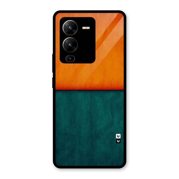 Orange Green Shade Glass Back Case for Vivo V25 Pro