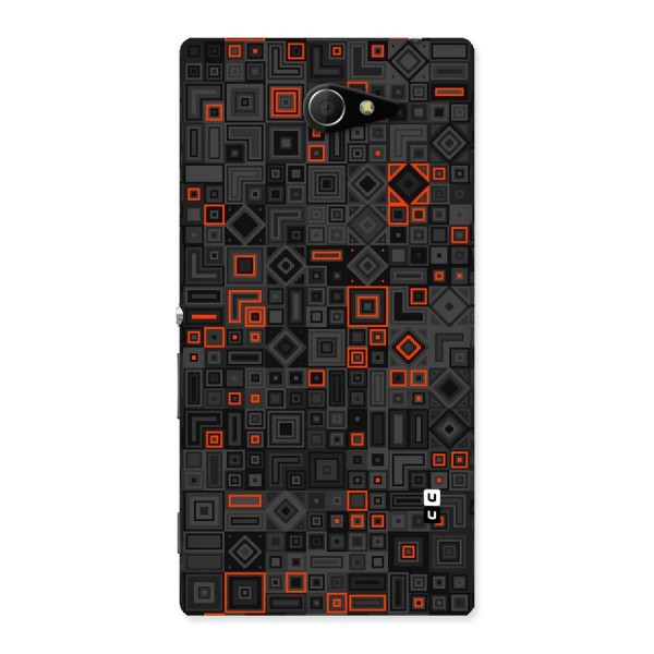 Orange Shapes Abstract Back Case for Sony Xperia M2