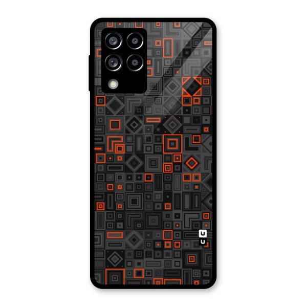 Orange Shapes Abstract Glass Back Case for Galaxy M53 5G